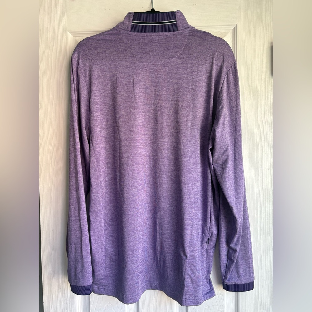 Bugatchi Golf Performance 1/4 Zip Pullover Lilac … - image 6